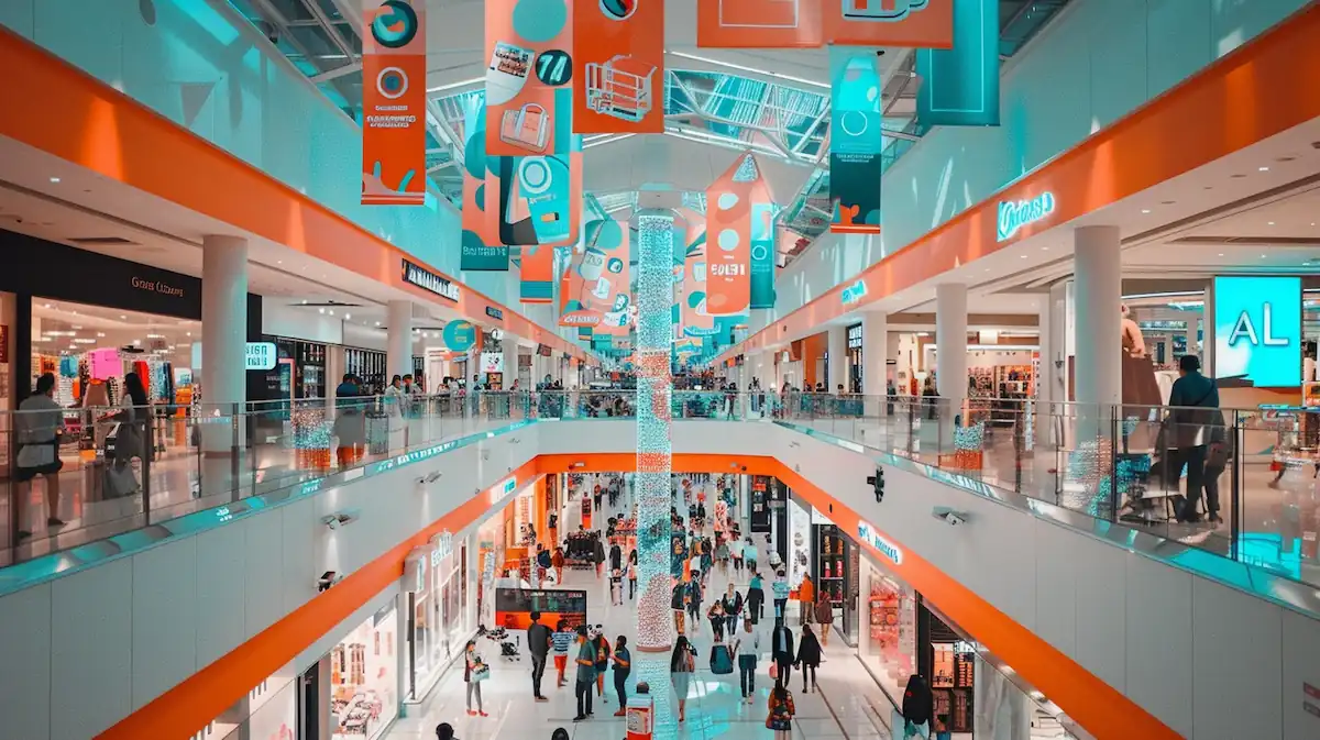 aliexpress-sale-dates-mall-16-9.jpg AliExpress sale dates, bustling mall with sale banners