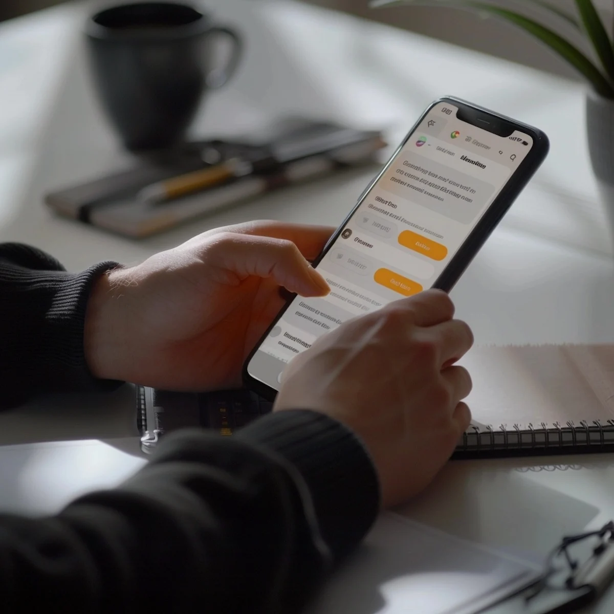 message-sellers-aliexpress-app-1-1 Message sellers AliExpress app, person typing message on app